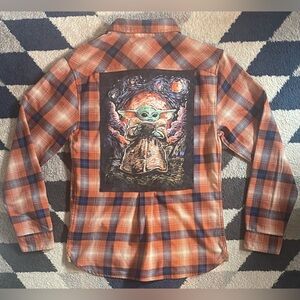 Upcycled Custom Flannel Star Wars Grogu Baby Yoda